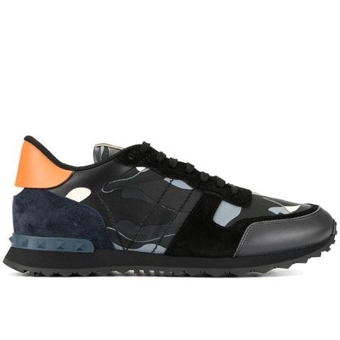 GIÀY VALENTINO Rockrunner low-top suede and mesh trainers