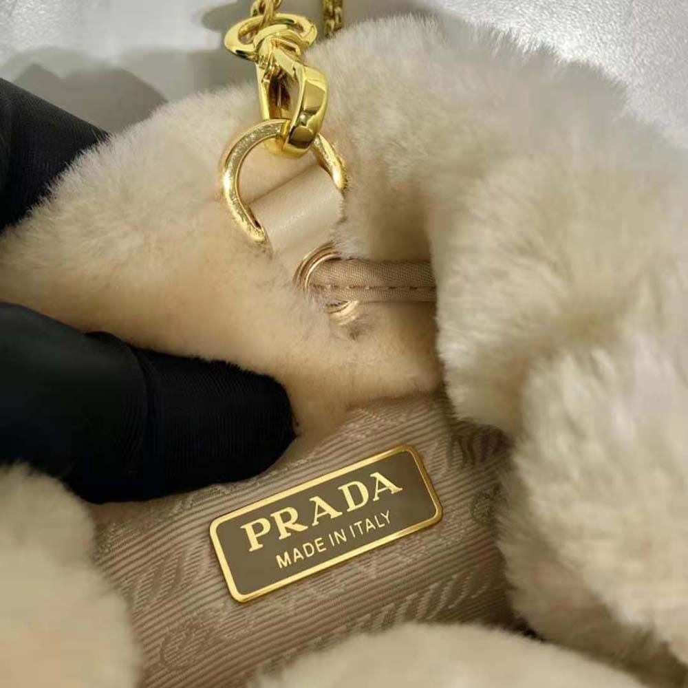TÚI Prada Women Shearling Mini-pouch-Beige
