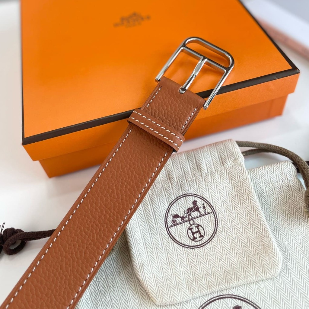 DÂY LƯNG HERMES Togo Brown leather