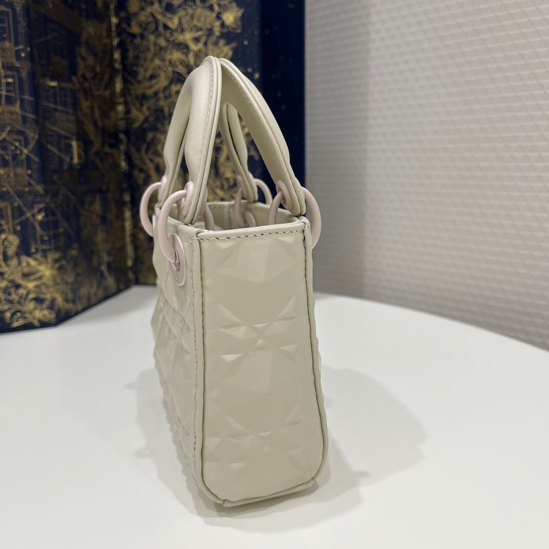 TÚI CHRISTIAN DIOR Micro Lady Dior my Abcdior Bag White Cannage Calfskin with Diamond Motif Top Quality