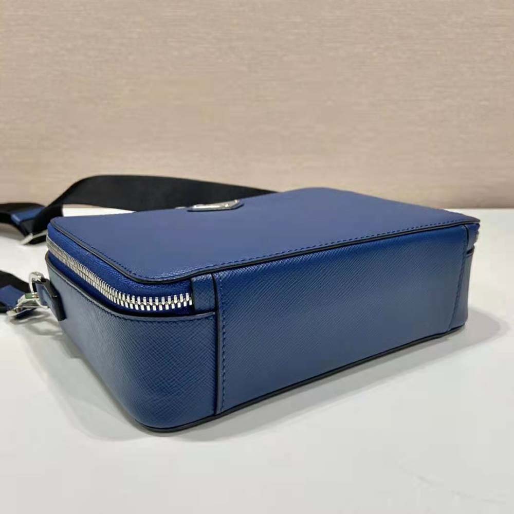 TÚI Prada Men Brique Saffiano Leather Bag-Navy