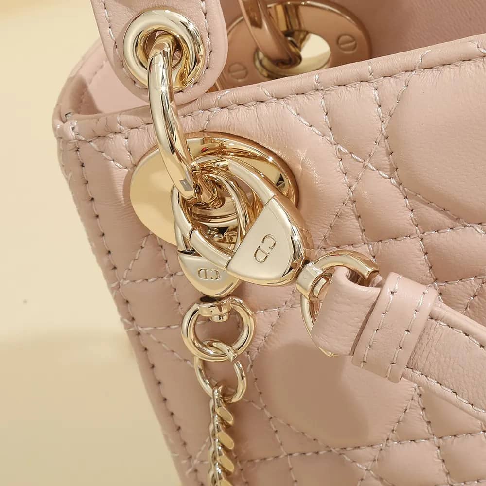 TÚI Dior Lady Dior My ABC Dior Túi xách màu hồng phấn Cannage Lambskin da cừu