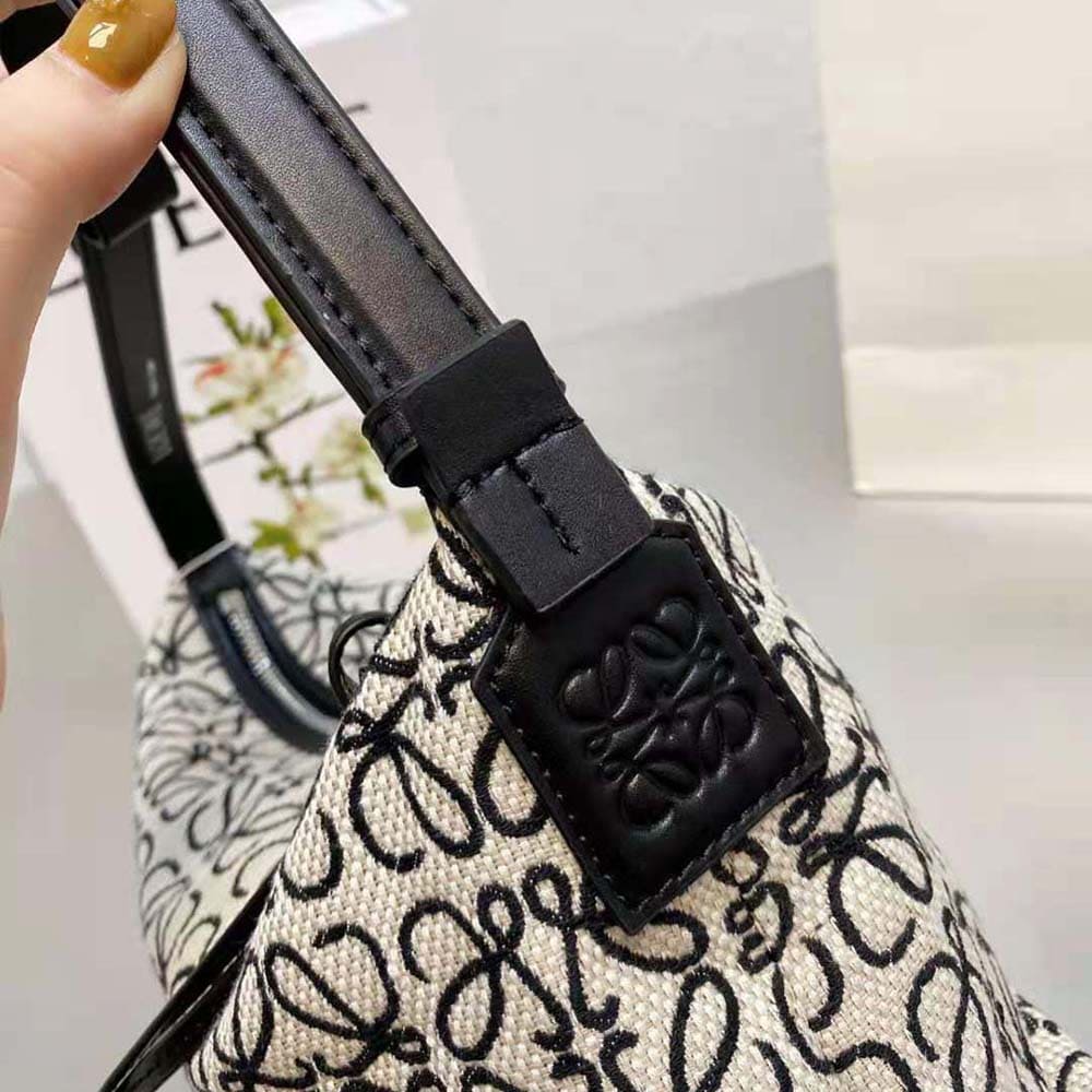 TÚI LOEWE Cubi Bag in Anagram Jacquard and Calfskin