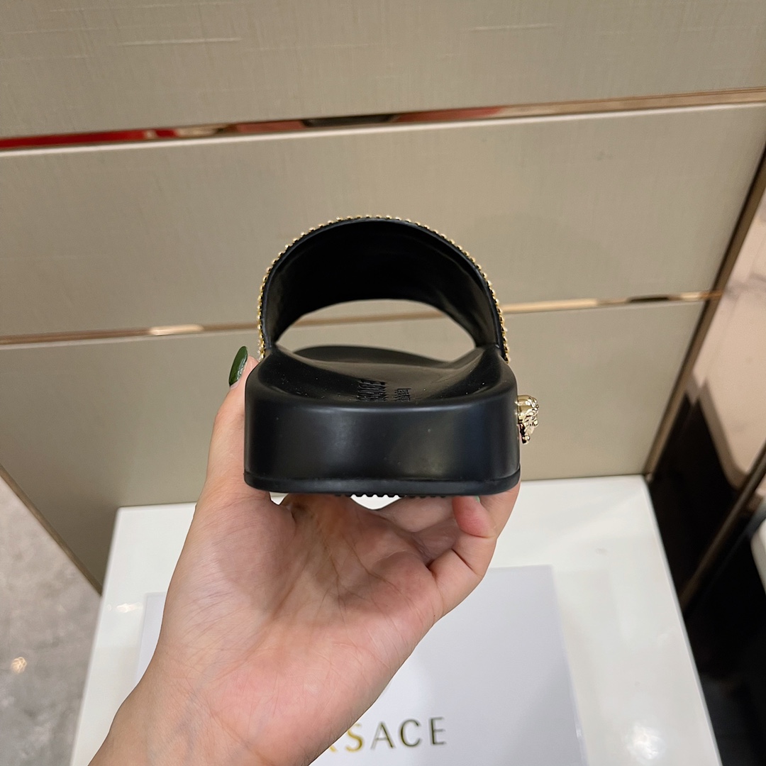 DÉP VERSACE MEDUSA HEAD GLITTER SLIPPER