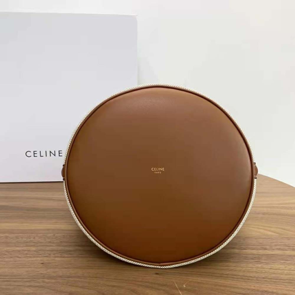 TÚI Celine Women Bucket 16 Bag in Textile and Calfskin