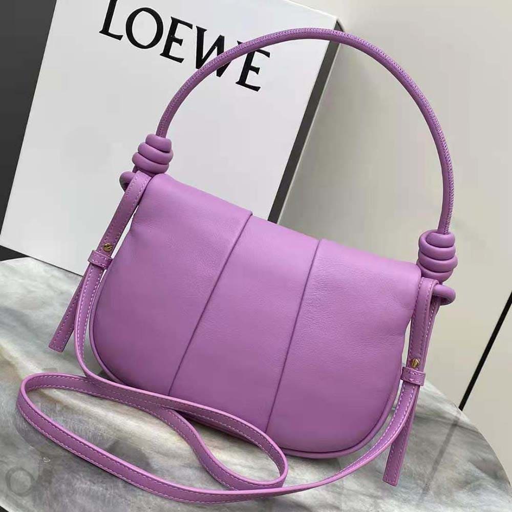 TÚI LOEWE Paseo Satchel bằng da bê Nappa màu tím