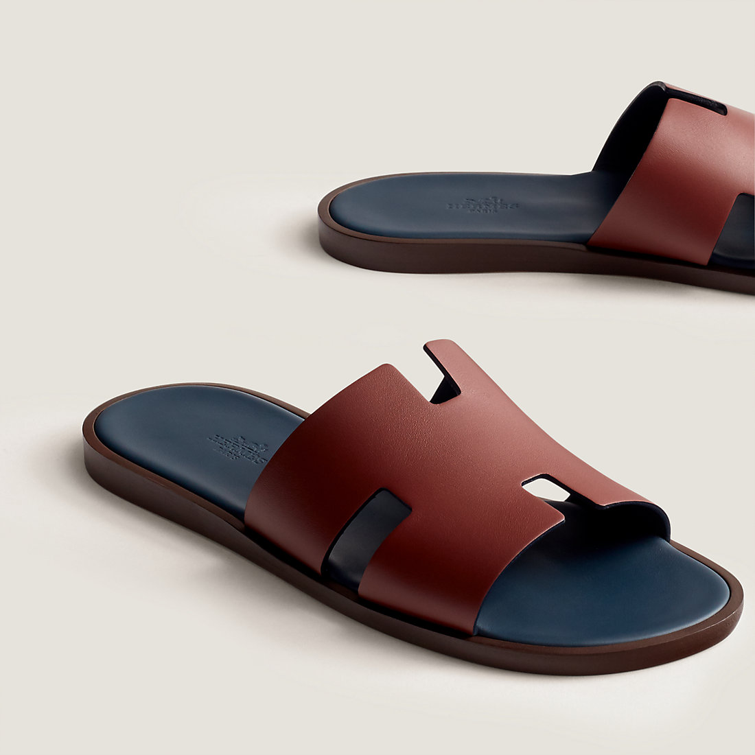 DÉP HERMES IZMIR EPSOM LEATHER BORDEAUX BLUE AAA