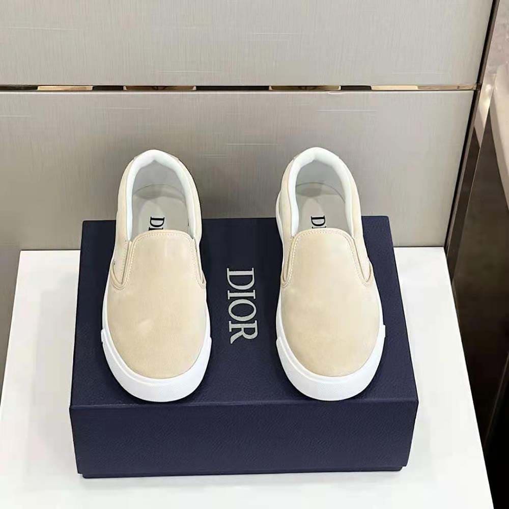 GIÀY DIOR B101 Slip-on Sneaker Beige Suede and Smooth Calfskin