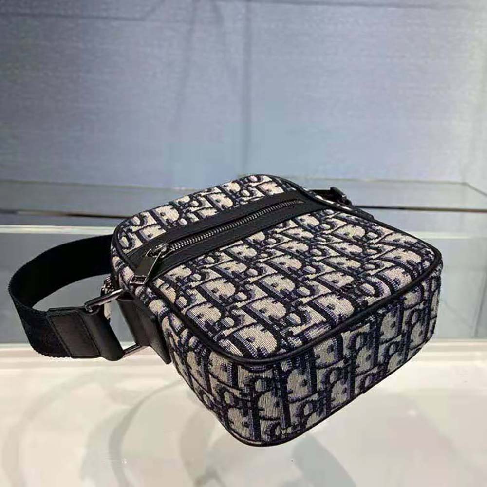 TÚI DIOR Messenger Pouch Beige and Black Dior Oblique Jacquard