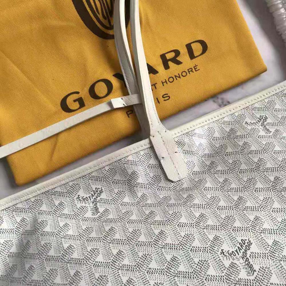 TÚI Goyard Women Sac Saint Louis GM in Goyardine Canvas & Chevroches Calfskin-White