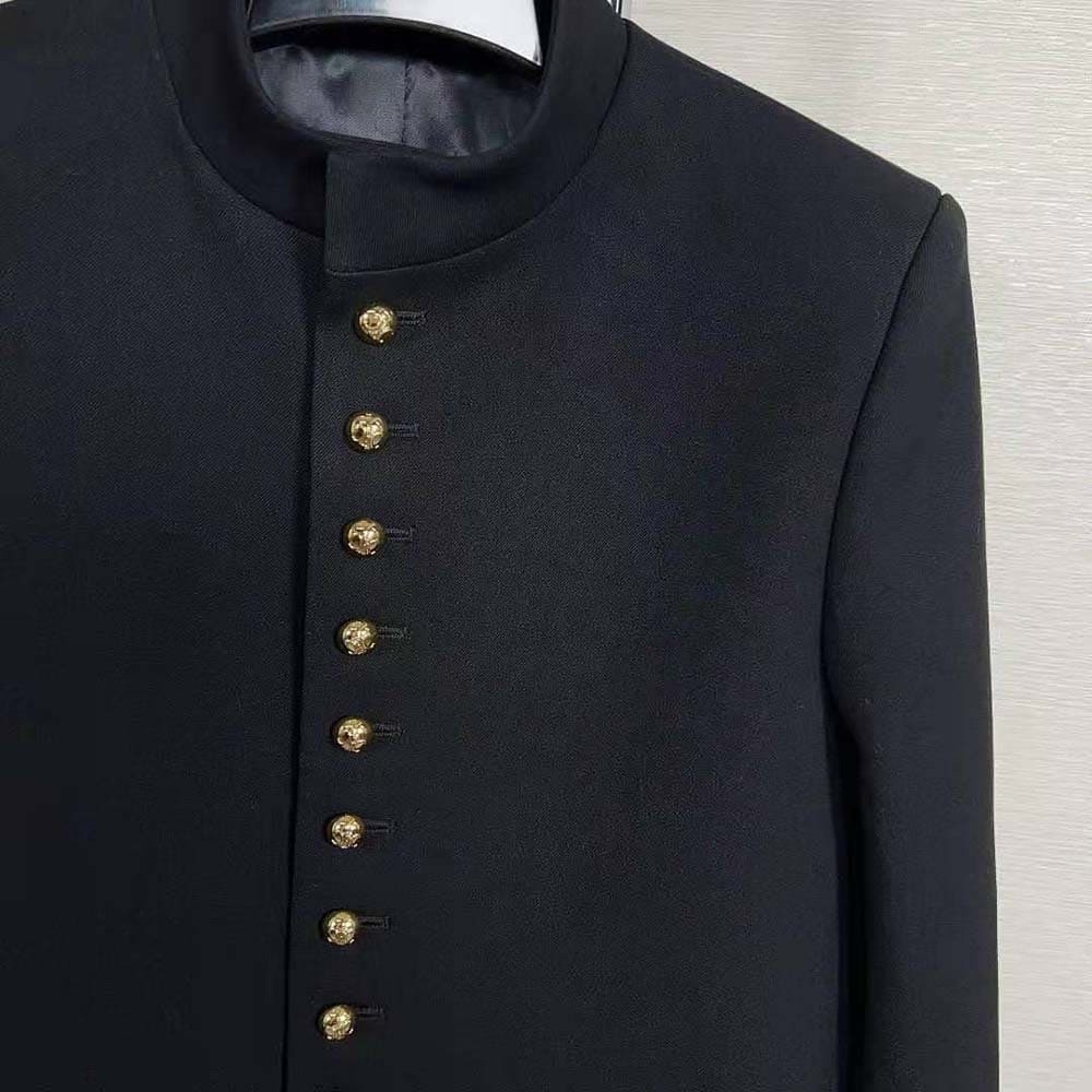 ÁO Celine Women Military Jacket in Wool Cloth-Black