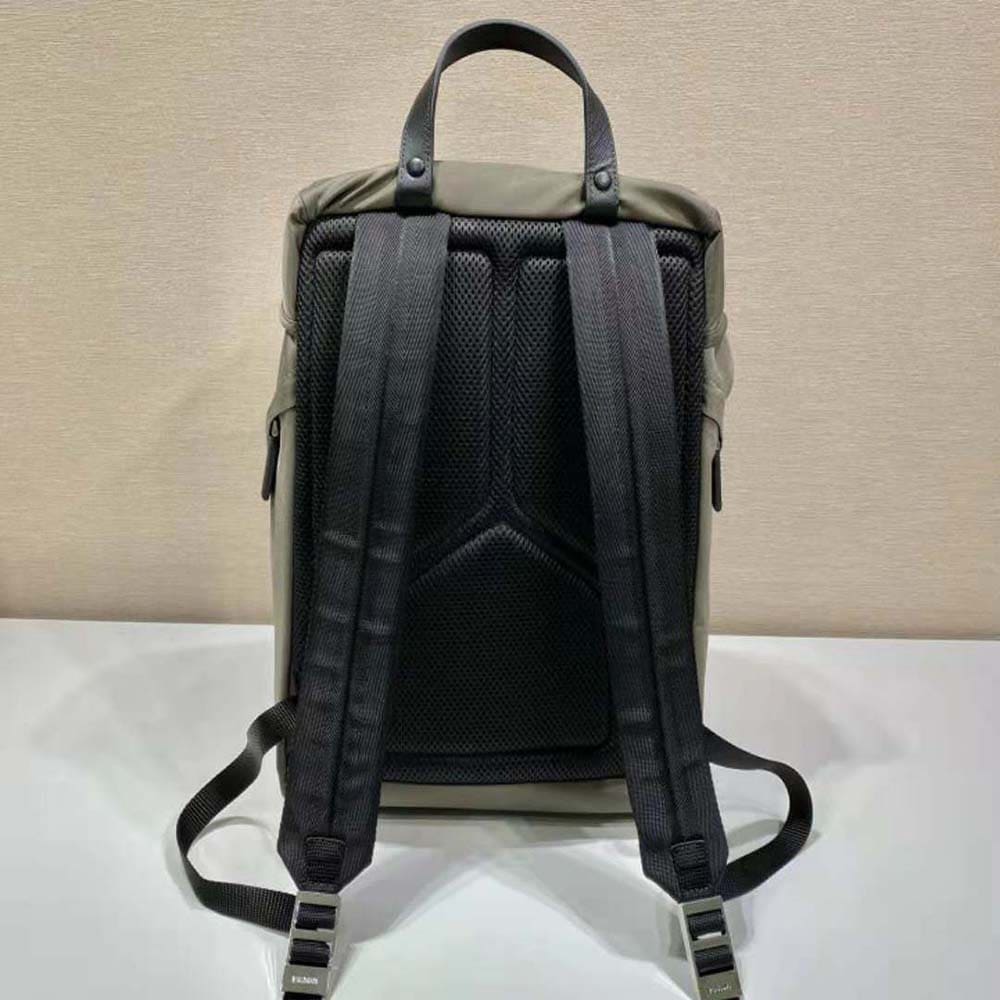 BALO Prada Men Re-Nylon and Saffiano Leather Backpack-Gray