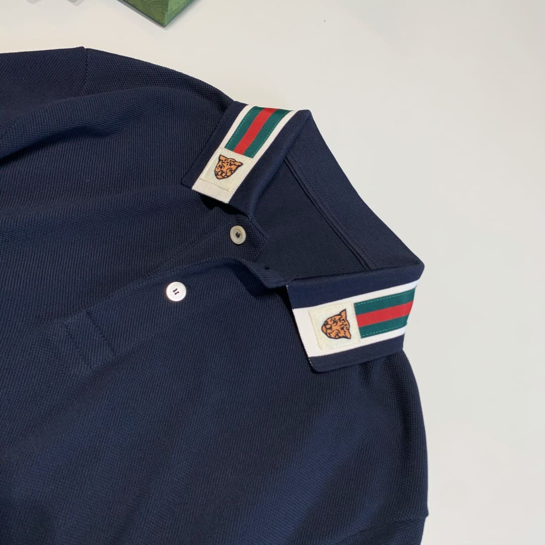 ÁO GUCCI TIGER COLLAR POLO SHIRT BLACK