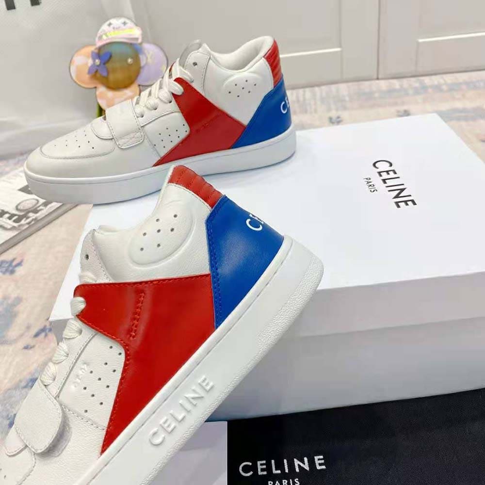 GIÀY CELINE Mid Sneaker with Scratch in Calfskin-Red