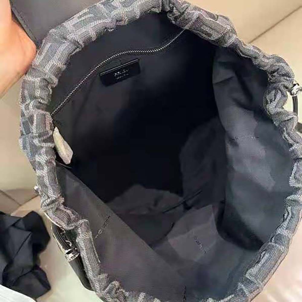 BALO Fendi Men Strike Large FF Jacquard Fabric Backpack-Gray