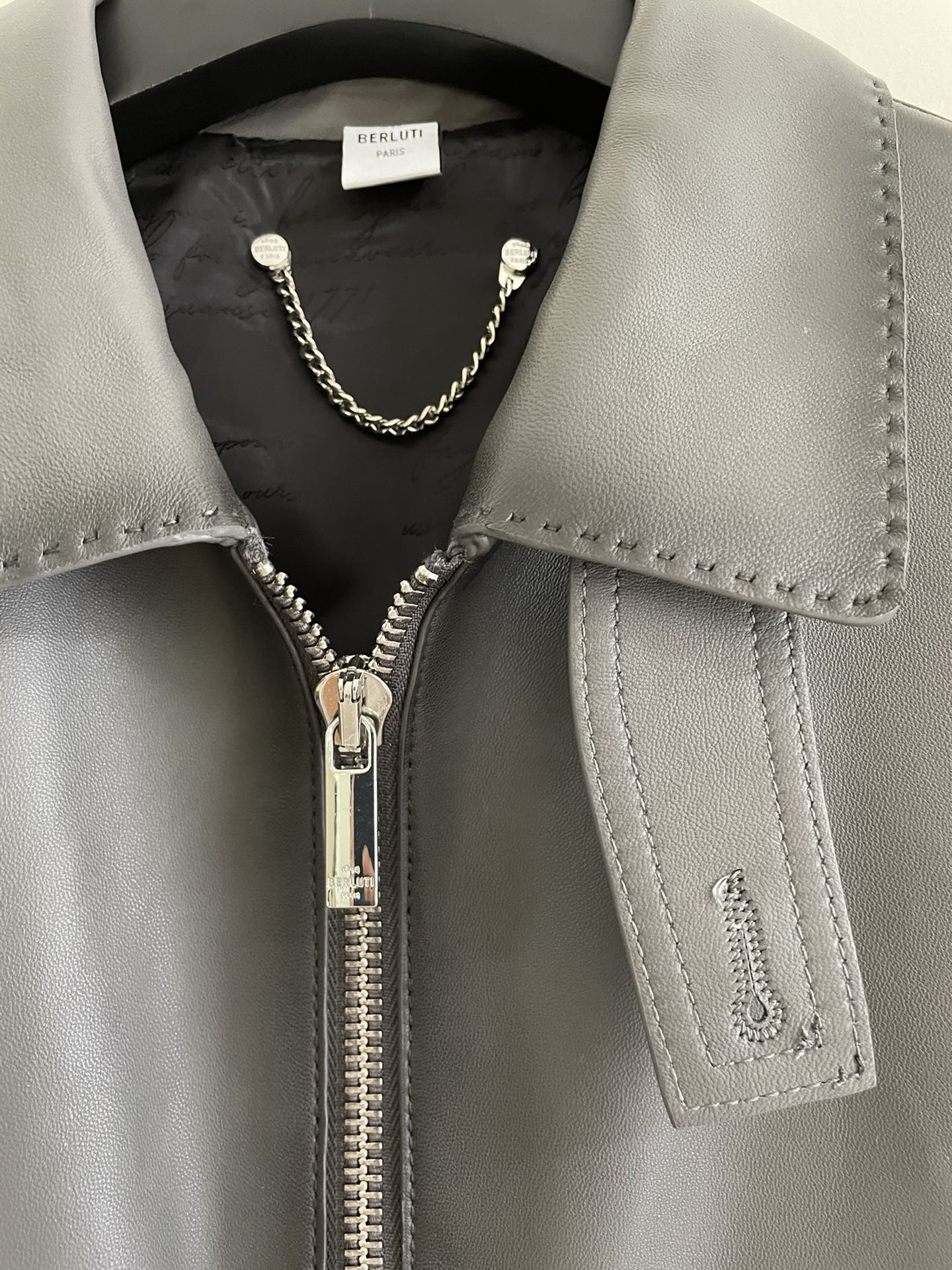 ÁO BERLUTI LEATHER JACKET ELEPHANT