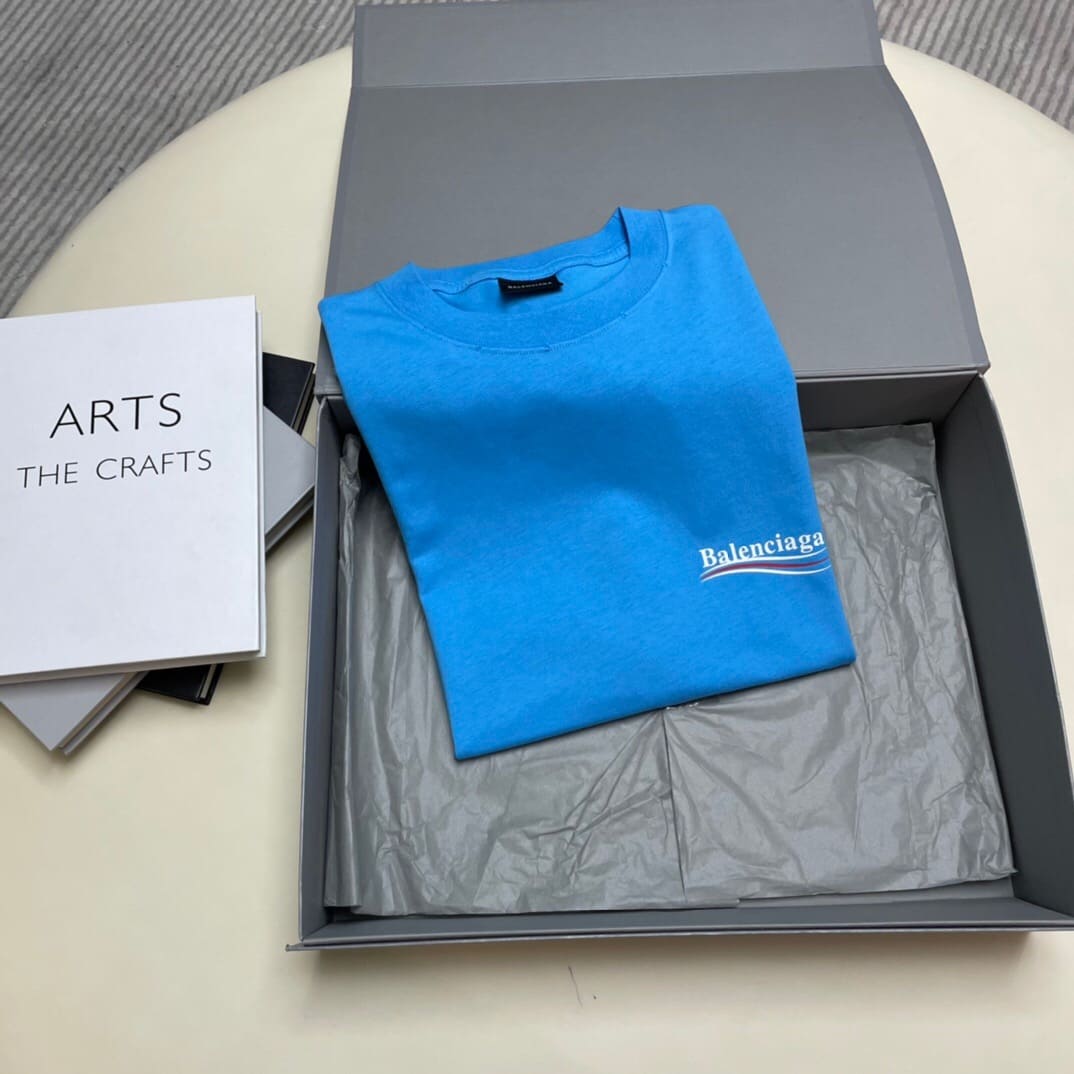 ÁO BALENCIAGA T SHIRT MÀU XANH UNISEX