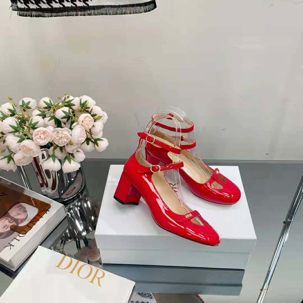 GIÀY Dior Women Aime Dior Pump Red Patent Calfskin