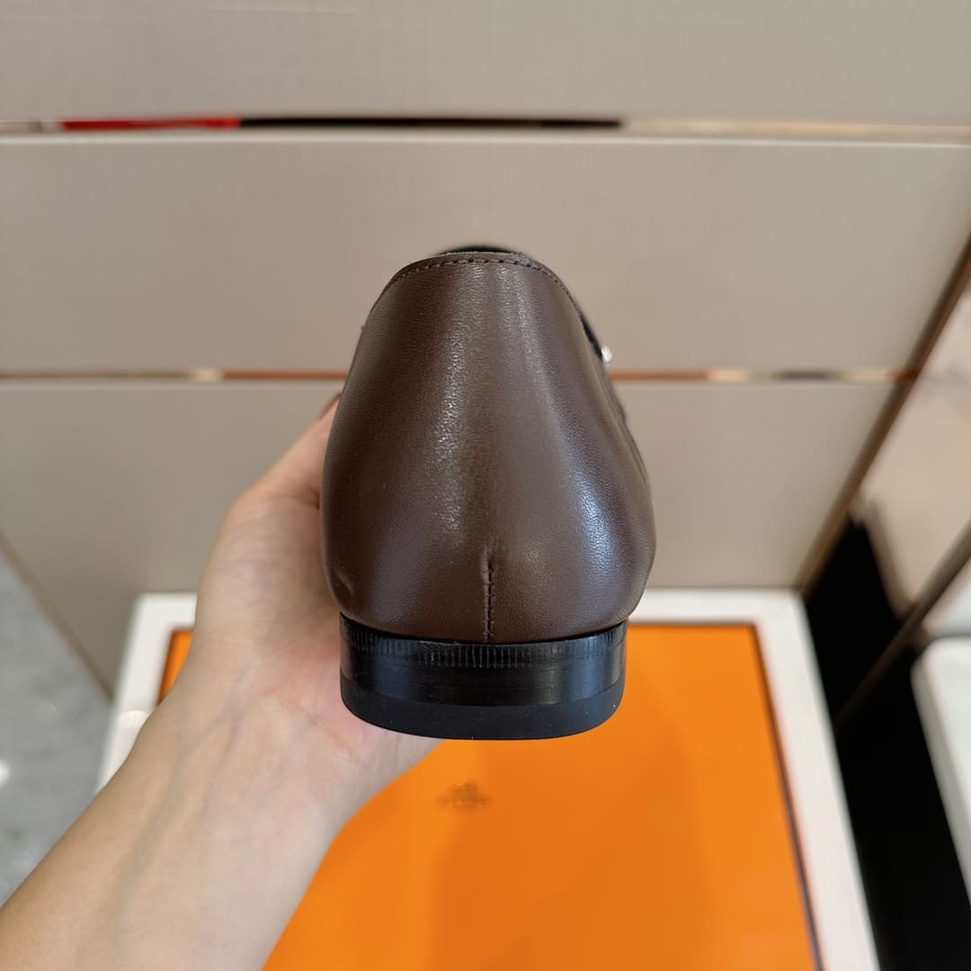 GIÀY HERMES GIOVANNI LOAFER BROWN AAA