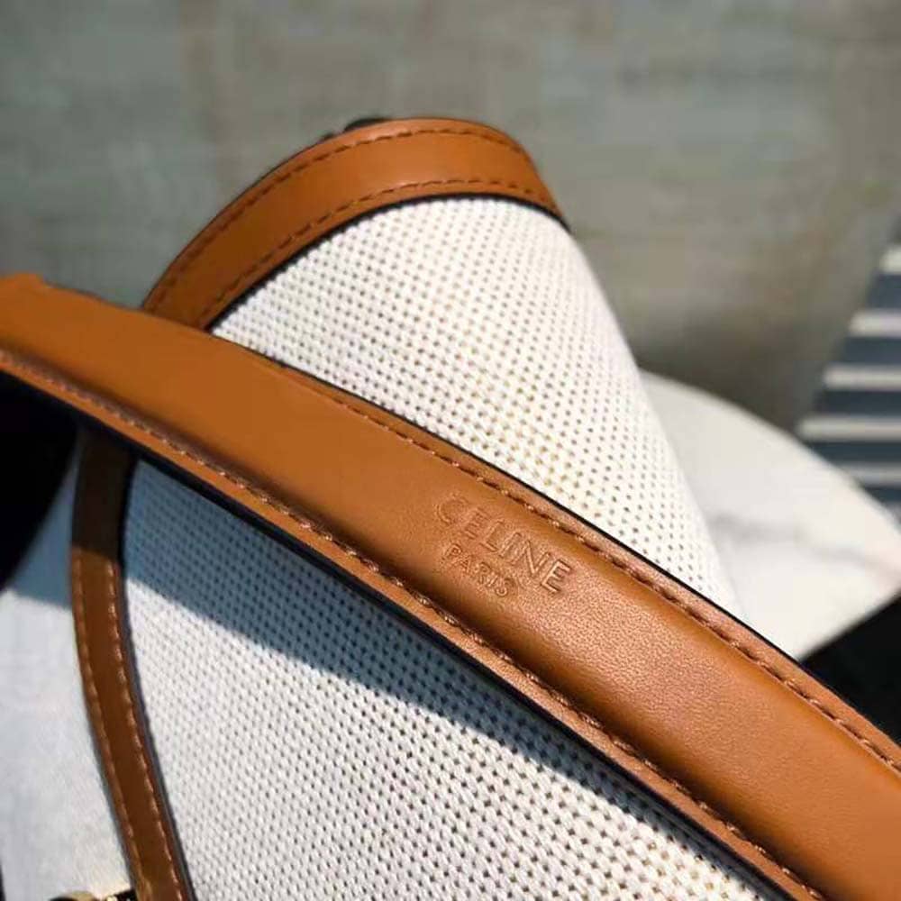 TÚI Celine Women Medium Chain Maillon Triomphe Bag in Textile and Calfskin