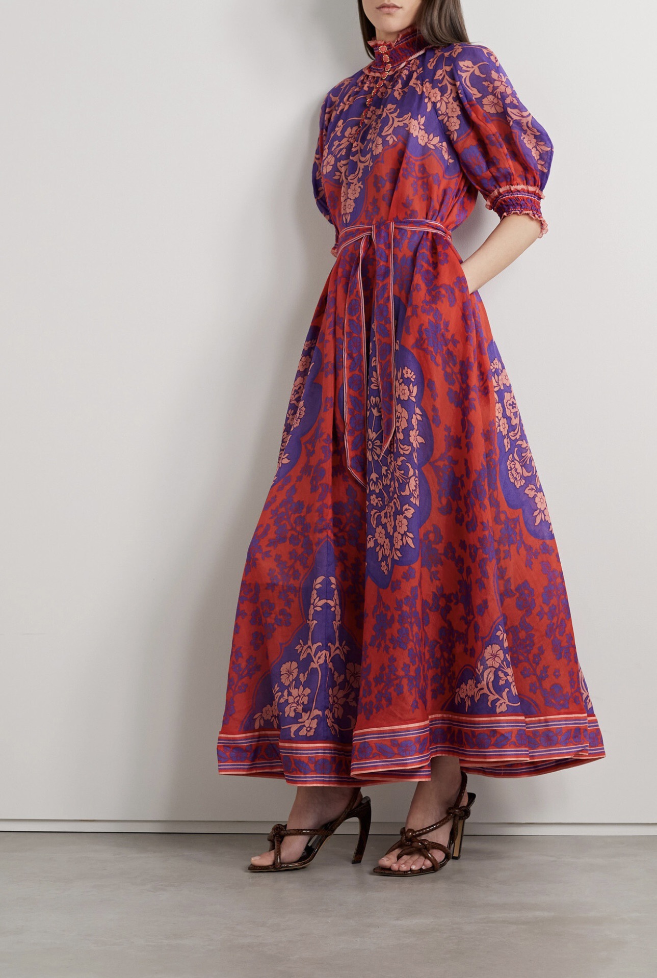 VÁY ZIMMERMANN Flower Red Purple Vintage Dress