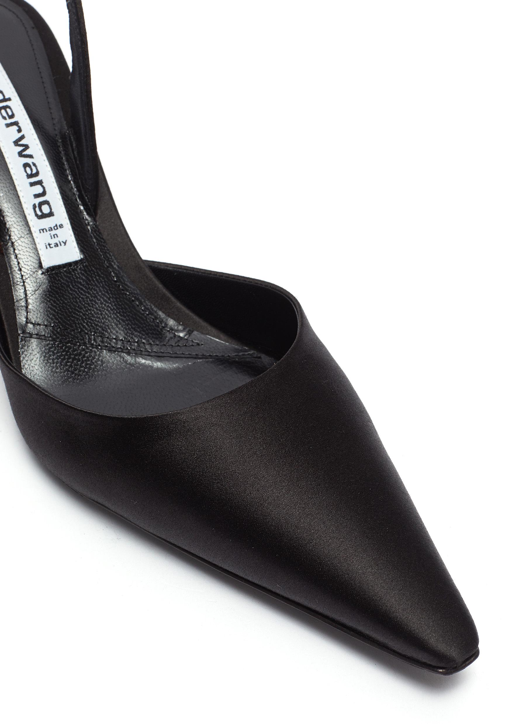GIÀY ALEXANDERWANG 'GRACE' SATIN LOGO SLINGBACK PUMPS