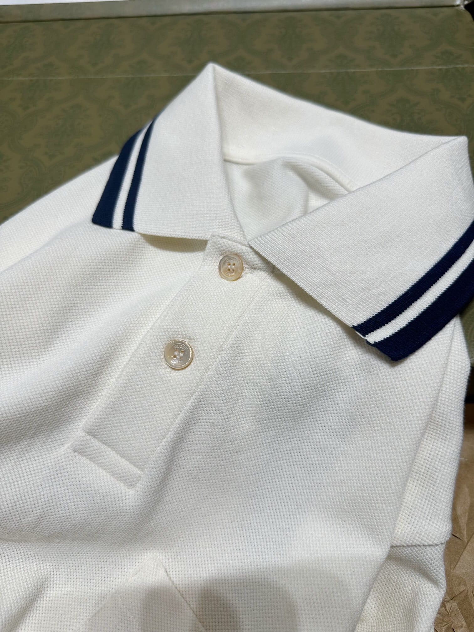 ÁO GUCCI LOGO POLO SHIRT WHITE