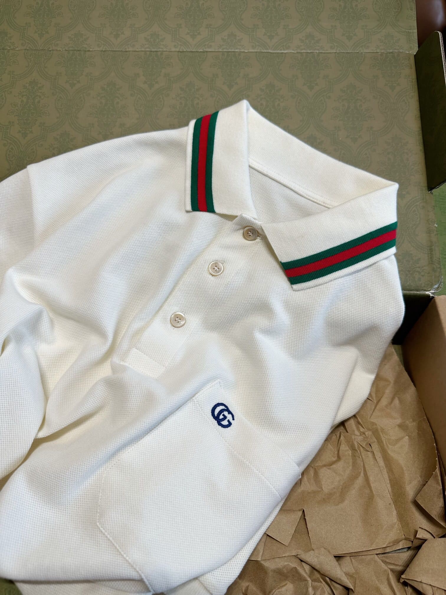 ÁO GUCCI GG POLO SHIRT MÀU TRẮNG UNISEX