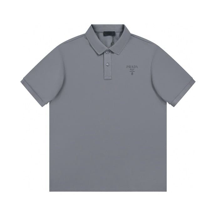 ÁO PRADA POLO SHIRT MÀU XÁM UNISEX