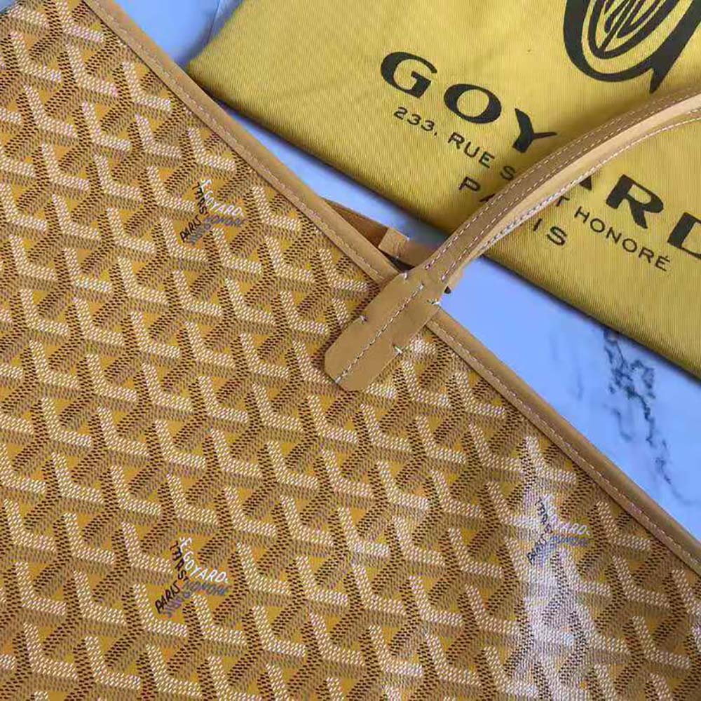 TÚI Goyard Women Sac Saint Louis GM in Goyardine Canvas & Chevroches Calfskin-Yellow