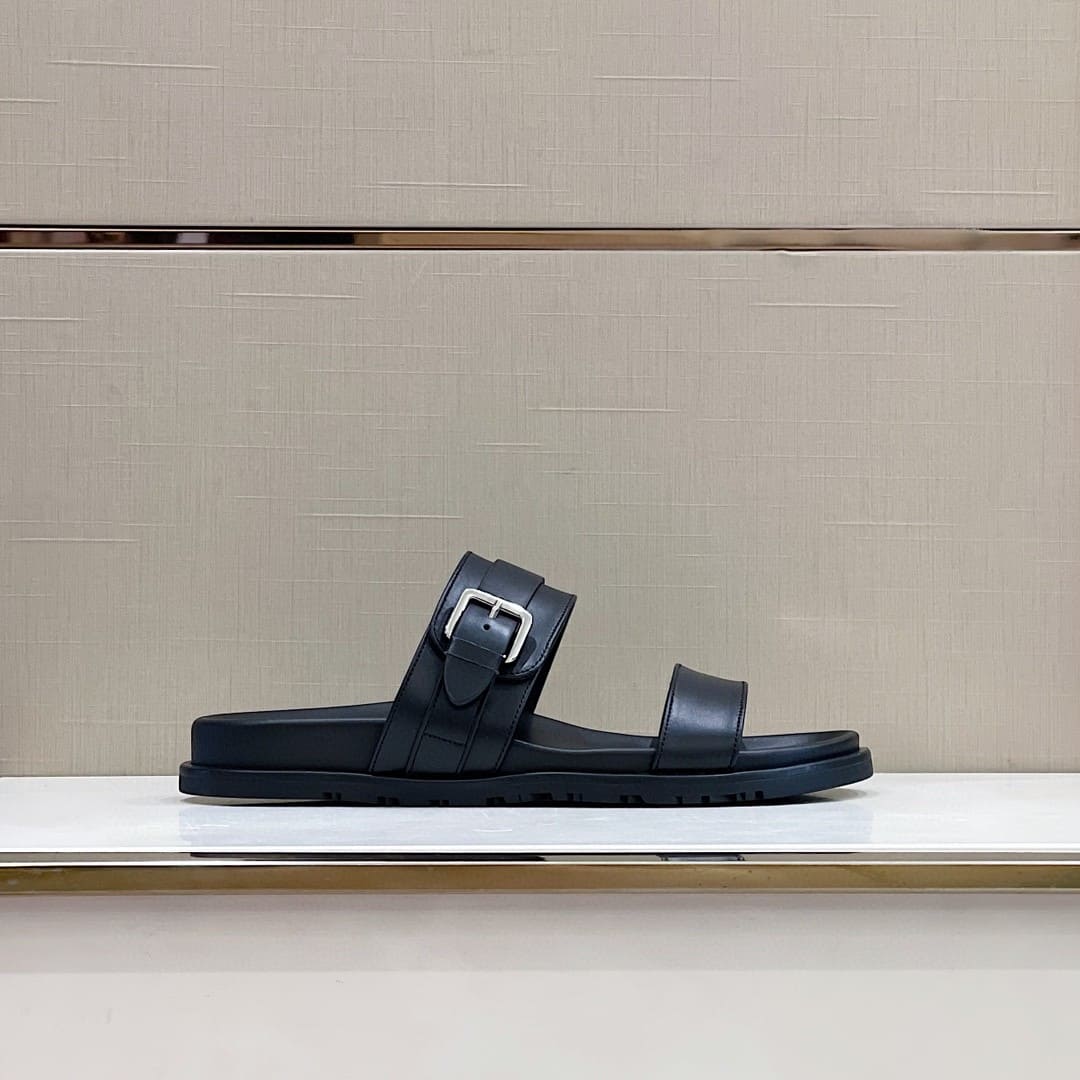 DÉP HERMES BLACK H SANDAL AAA
