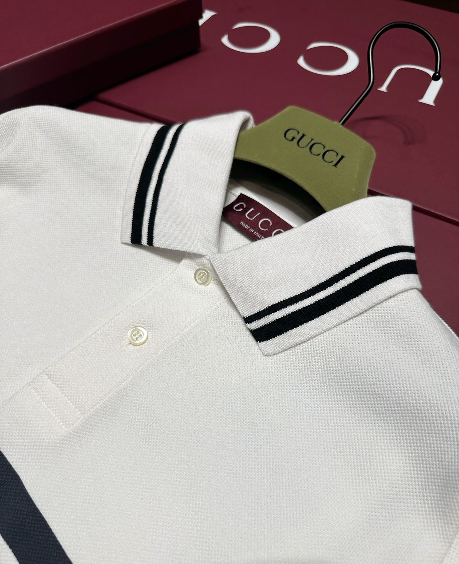 ÁO GUCCI LOGO POLO SHIRT WHITE