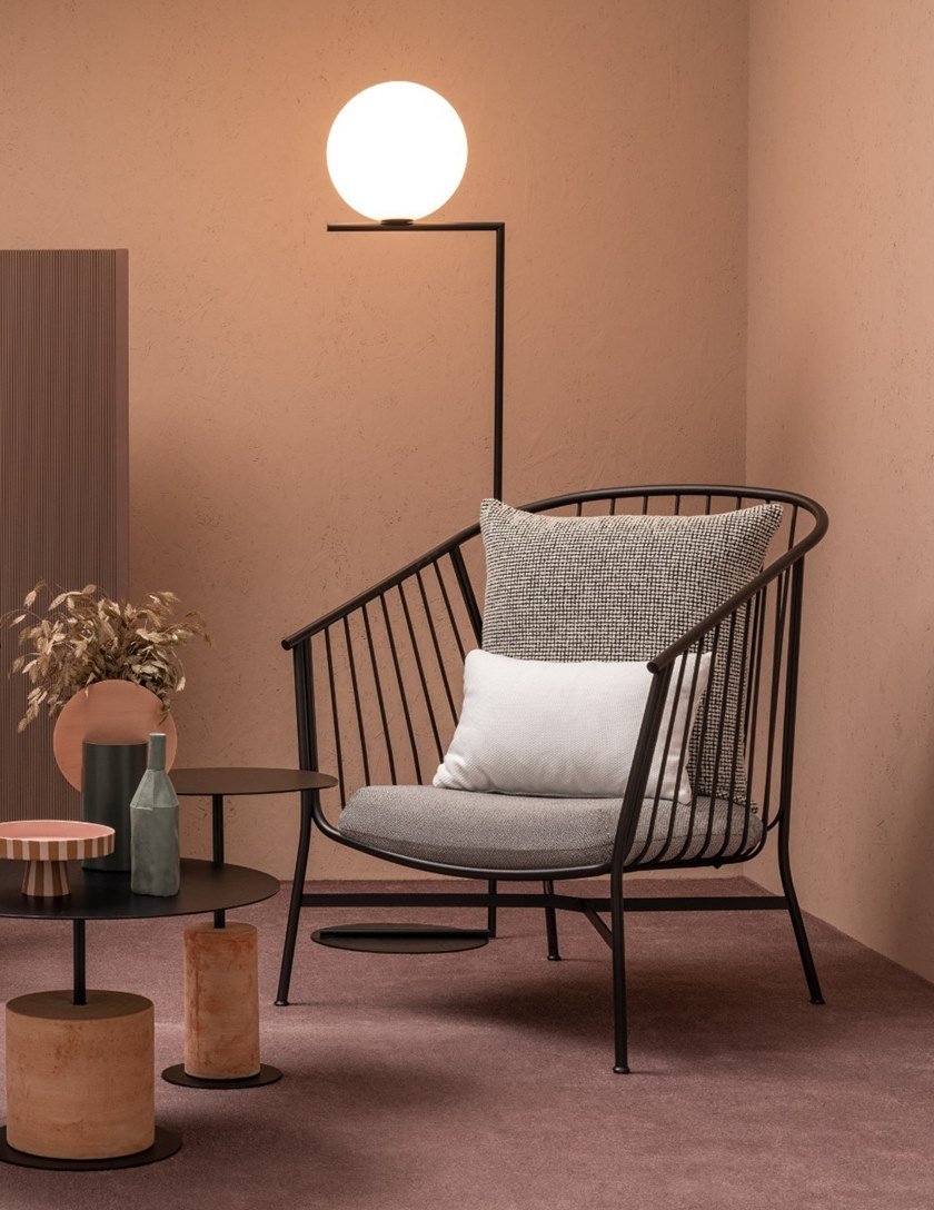 GHẾ JANET Steel armchair with armrests ARMCHAIR