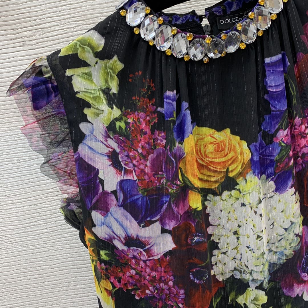 VÁY DOLCE & GABBANA Flower Party Long Dress High Classy