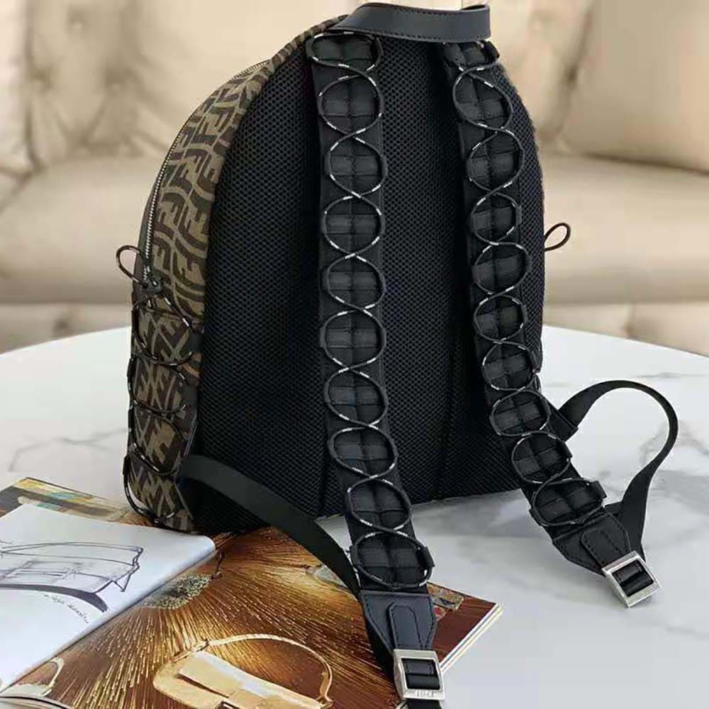 BALO Fendi Women Backpack in Brown FF Vertigo Fabric