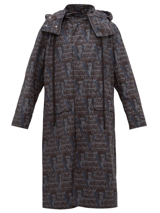 ÁO VALENTINO X Undercover logo-print technical-fabric raincoat