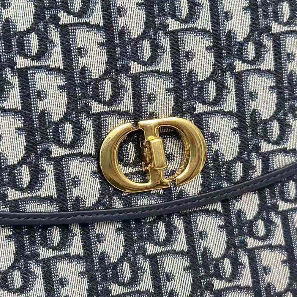 TÚI Dior Women 30 Montaigne Avenue Pouch with Flap Blue Dior Oblique Jacquard