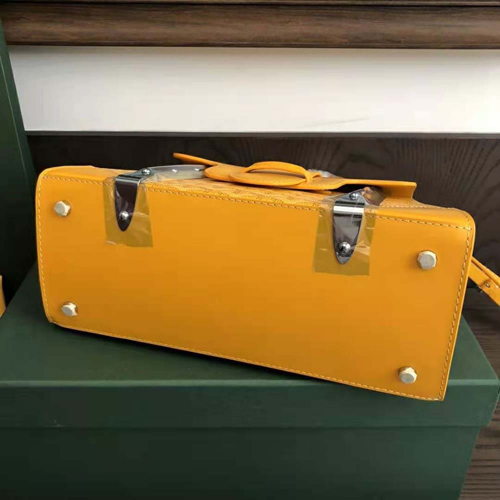 TÚI Goyard Women Sac Saïgon PM in Toile Goyardine & Clamecy Calfskin-Yellow