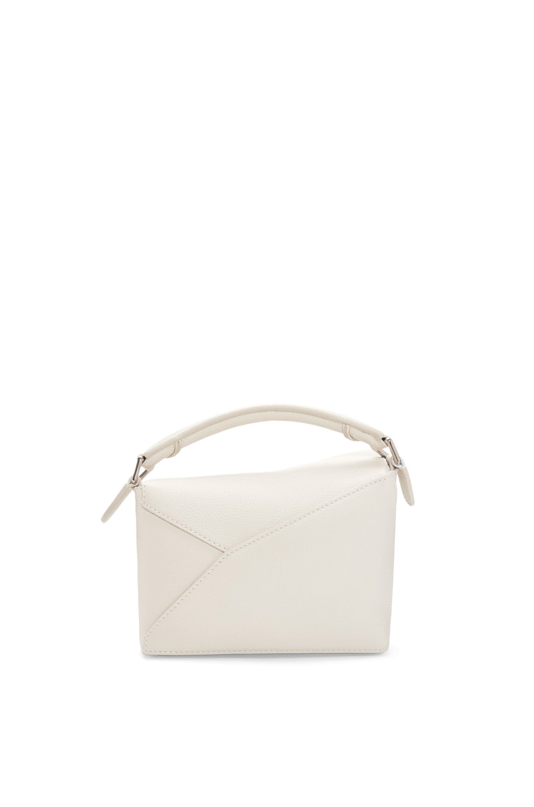 Túi LOEWE Mini Puzzle bag in soft grained calfskin white