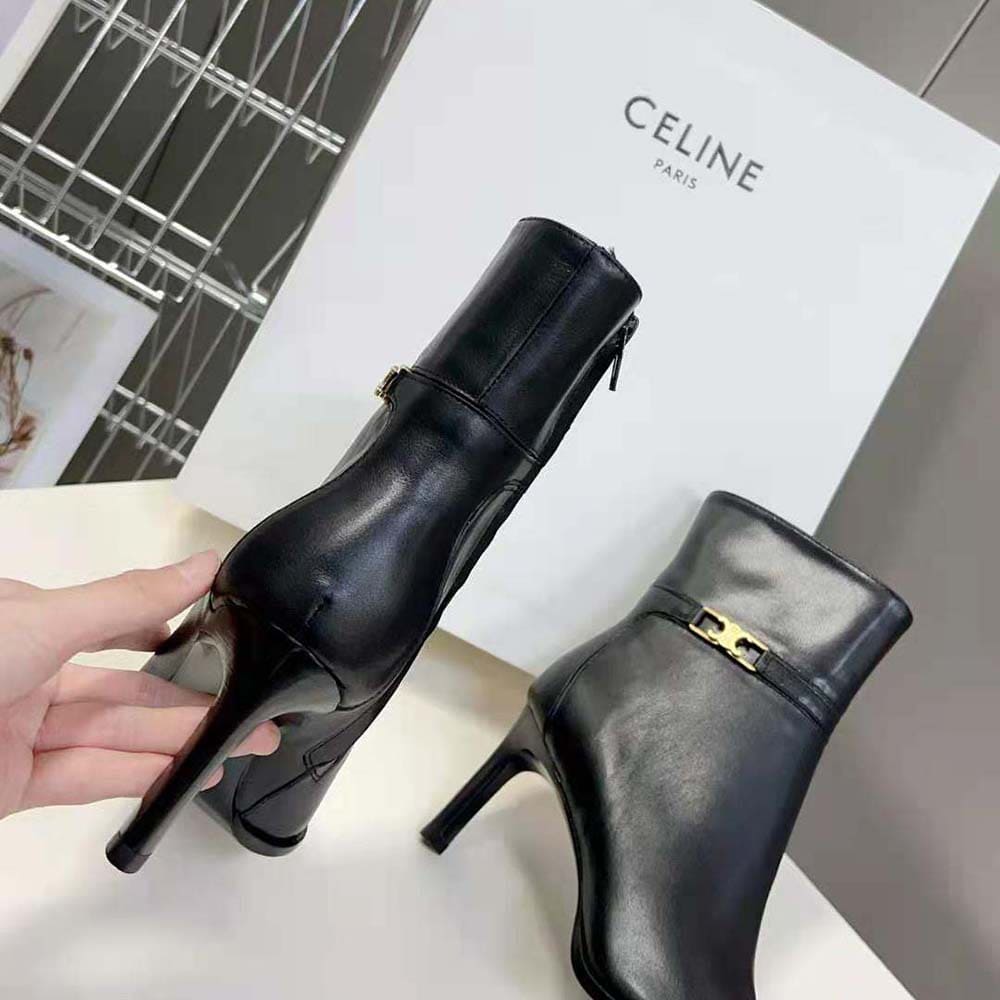 GIÀY Celine Women Verneuil Ankle Boot with Triomphe in Calfskin