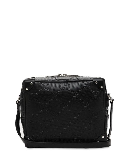 TÚI GUCCI Black GG Embossed Leather Crossbody Bag