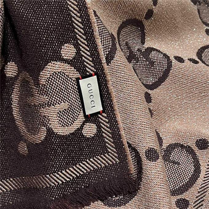 KHĂN Gucci GG Brown scarf
