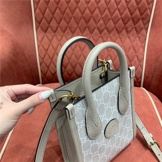 TÚI Gucci mini tote bag with interlocking white Top Quality