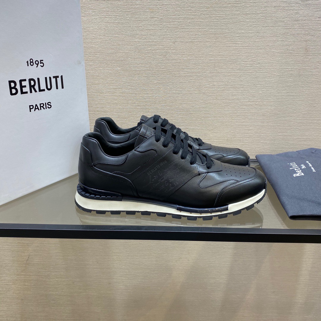 GIÀY BERLUTI Leather Black Sneaker shoes