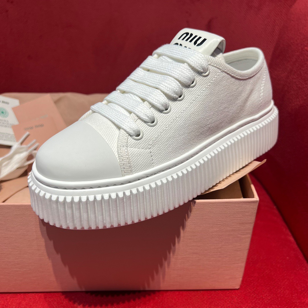 GIÀY MIU MIU CANVAS SNEAKERS HIGH SOLE