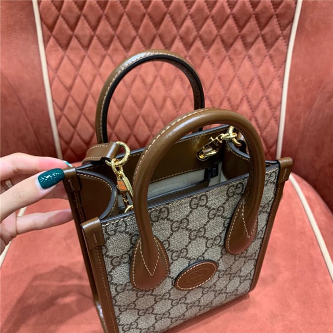 TÚI Gucci mini tote bag with interlocking brown Top Quality
