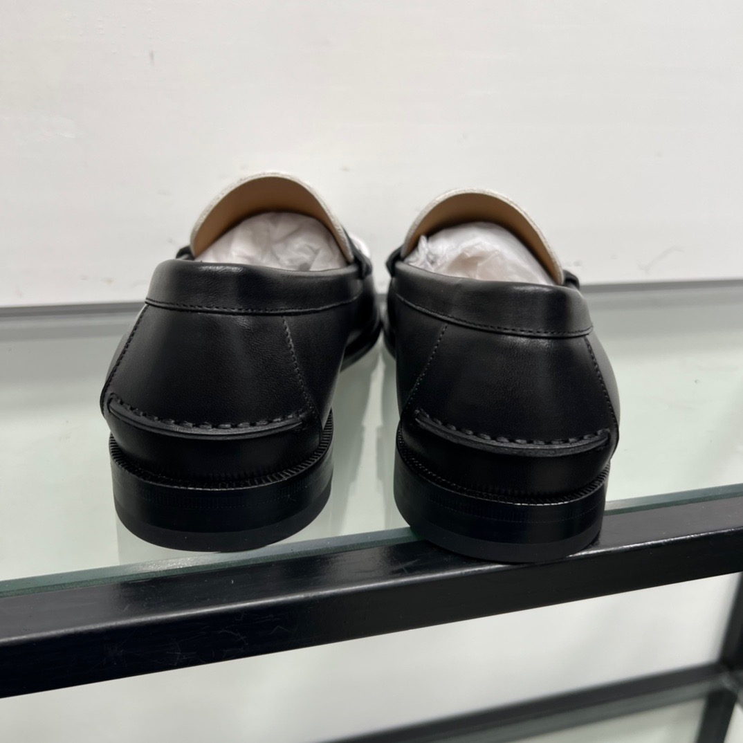 GIÀY GUCCI GG LEATHER  LOGO LOAFER SHOES