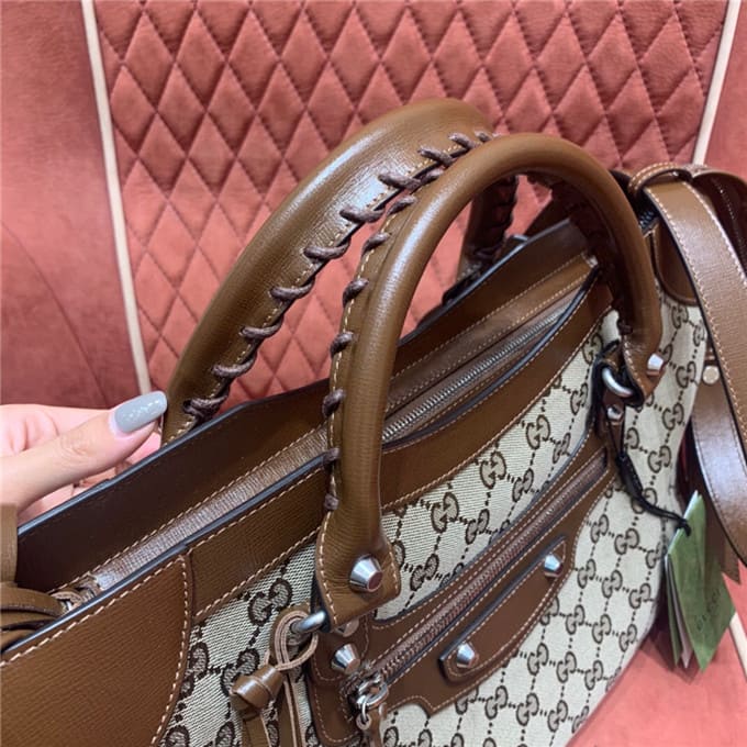 TÚI Gucci x Balenciaga the hacker project medium neo classic bag brown Top Quality