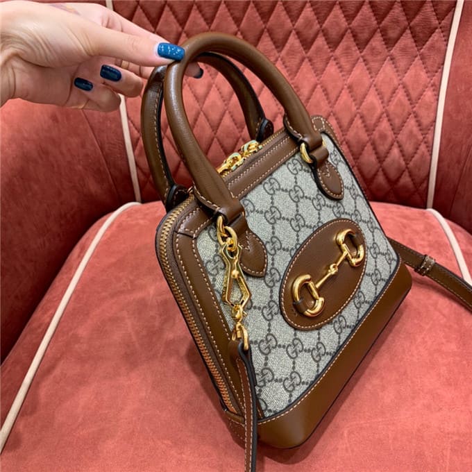 TÚI Gucci Horsebit 1955 mini top handle bag brown Top Quality