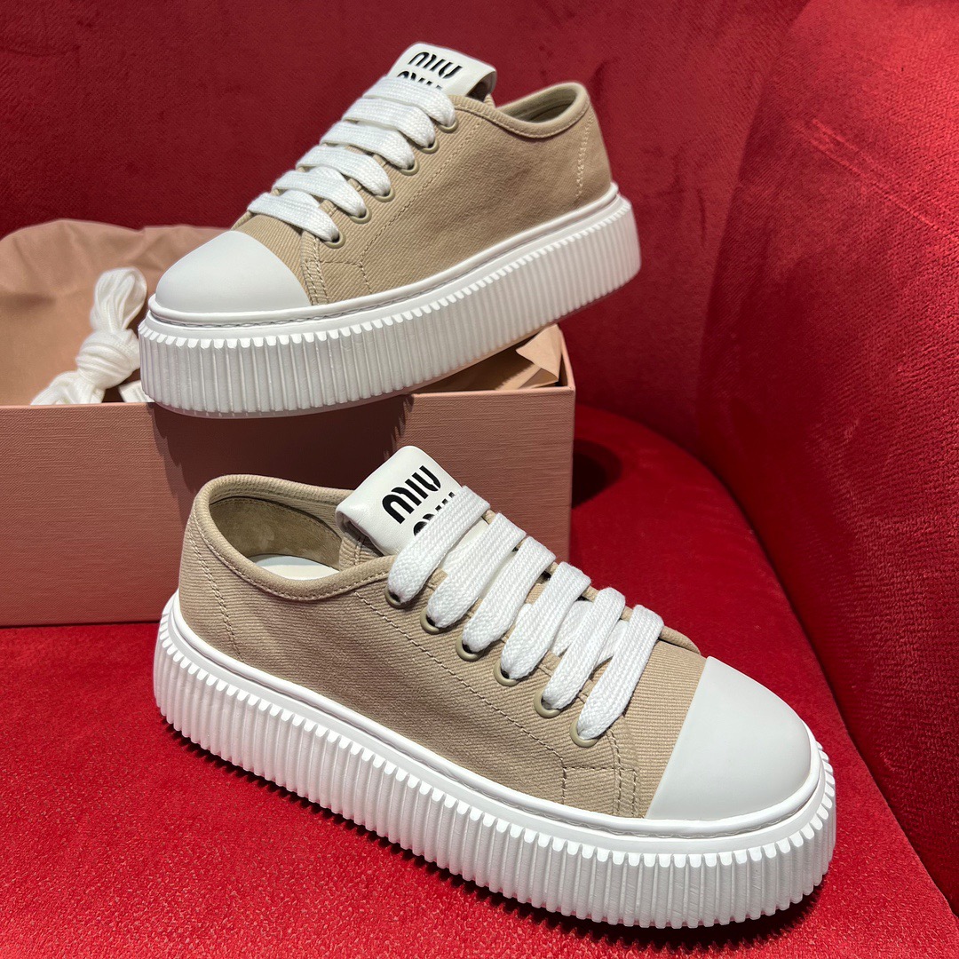GIÀY MIU MIU CANVAS SNEAKERS HIGH SOLE